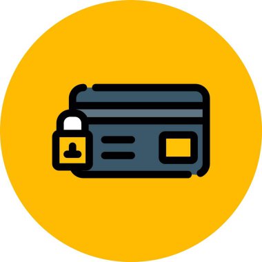 Kredi kartı düz simgesi, vektör illüstrasyonu