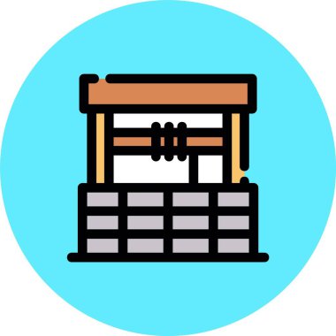 Japon suşi simgesi renk ana hatları vektörü