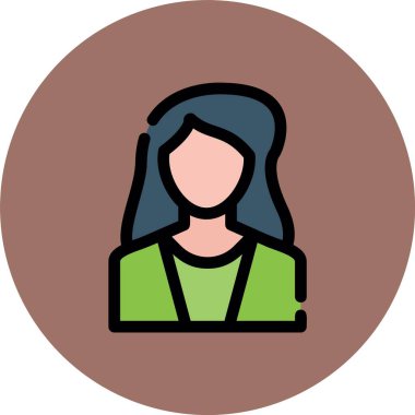 Güzel ve güzel yüzlü bir kadının vektör çizimi