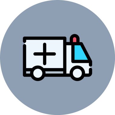 ambülans doldurulmuş ışık vektör simgesi tasarımı