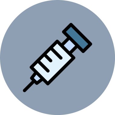 Şırınga simgesi, basit vektör illüstrasyonu