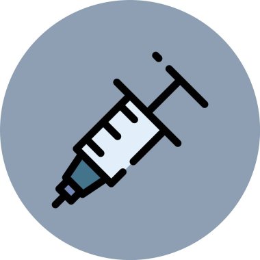 Aşı ve şırınganın vektör çizimi