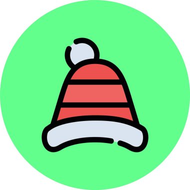 Bir Noel şapkası simgesinin vektör illüstrasyonu