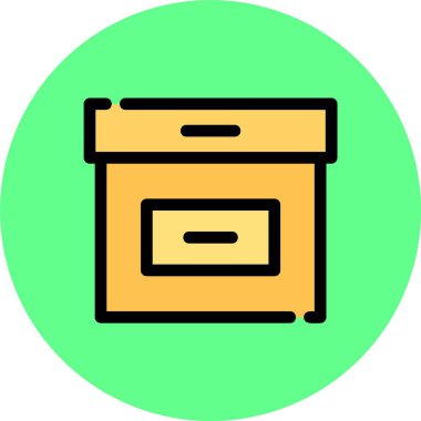 Kişisel ve ticari kullanım için kutu vektör simgesi simgesi vektör çizimi..