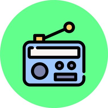 Radyo ikonu. Beyaz arkaplanda izole edilmiş web tasarımı için Radyo vektör simgesi