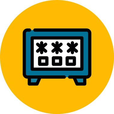 parola parola simgesi renk ana hatları vektörü