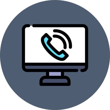 Çağrı merkezi simgesi. Çağrı merkezi vektör simgesi rengi düz izole