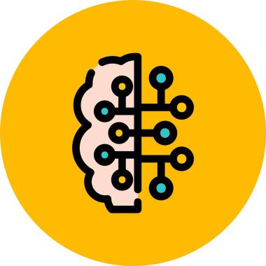 Moda Biçimli Beyin Simgesi İzole Arkaplan