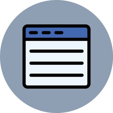 Ağ arayüzü mavi simge, vektör, doldurulmuş dış hat