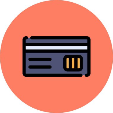 Kredi kartı simgesi, vektör illüstrasyonu