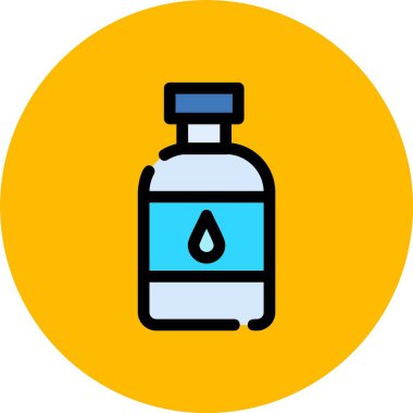 Şişede su ve damlatıcı vektör çizimi