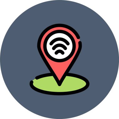 Konum Doldurulmuş Vektör Simgesi Tasarımı