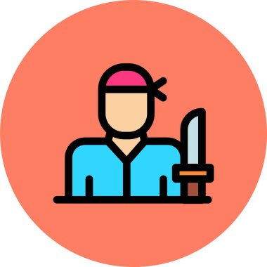 İşçi ikonu. İnsan vektör illüstrasyonunu özetle. renk düz izole