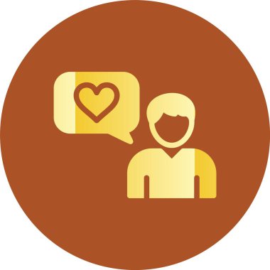 Konuşma kabarcığı vektör simgesine sahip güzel çift