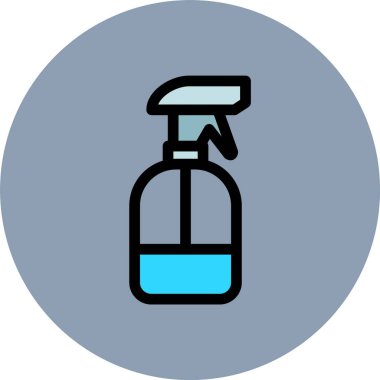 Temizlik için sprey şişesi ve temizlik ürünleri