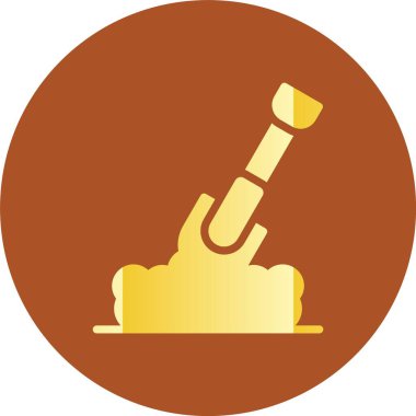 Elinde kürek tutan bir adamın vektör çizimi