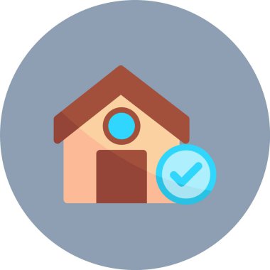 daire simgesi olan ev, vektör illüstrasyonu