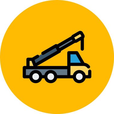 vektör kamyonu simgesi, basit illüstrasyon