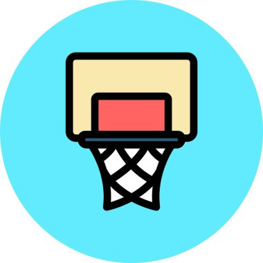 Sepet top ikonu. dış hat basket topu vektör rengi düz izole