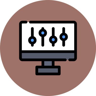 bilgisayar izleyici vektör çizgisi simgesi