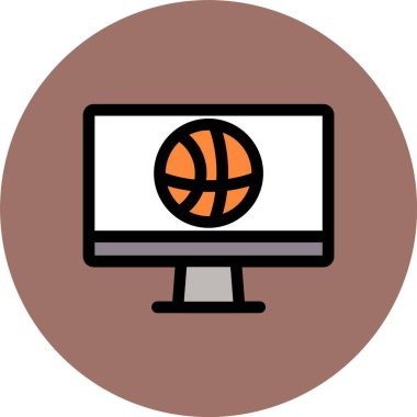 Basketbol ikonu, vektör illüstrasyonu