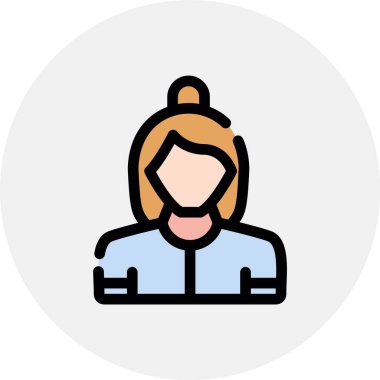 Kadın avatar ikonu. düzenlenebilir dış hat vektörü.