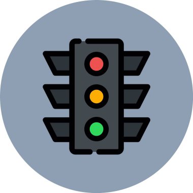 trafik ışığı vektör renk simgesi