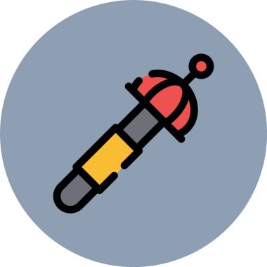 Şırınga simgesi renk ana hatları vektörü