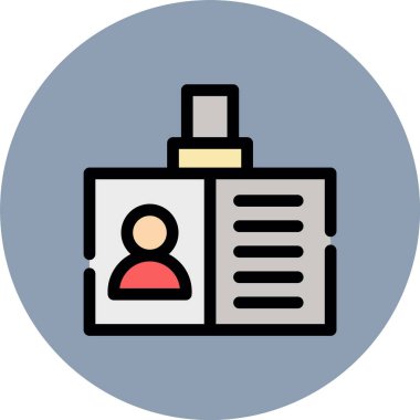 Kimlik kartı simgesi, vektör illüstrasyonu