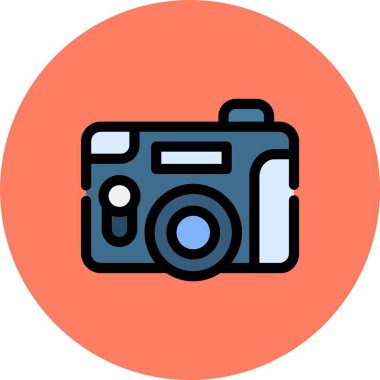 Web Kullanımı için Tek Kullanılabilir Kamera, Basit Vektör İllüstrasyonu