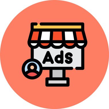 pazarlama reklamları ikon vektör illüstrasyonu