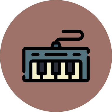 müzik piyano simgesi, vektör illüstrasyonu