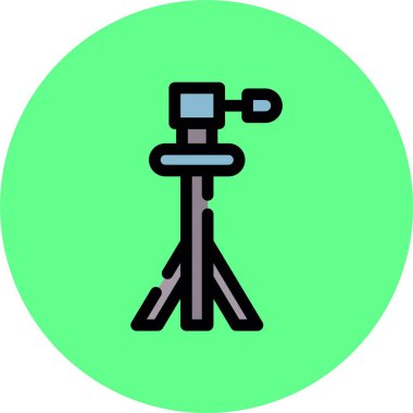 kamera tripod simgesi. Web için kamera tripod vektör simgelerinin basit çizimi