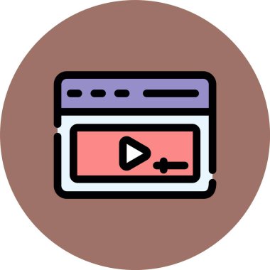 Video oynatıcı ikon vektör illüstrasyonu