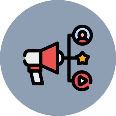 Konuşmacı. Web simgesi basit illüstrasyon