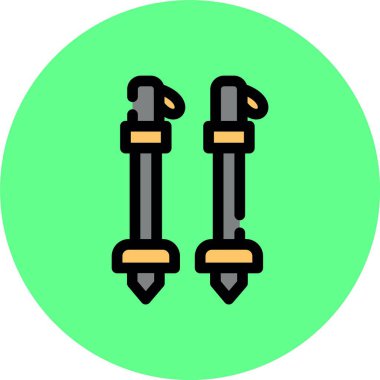 İki anahtar simgesi renk ana hatları vektörü