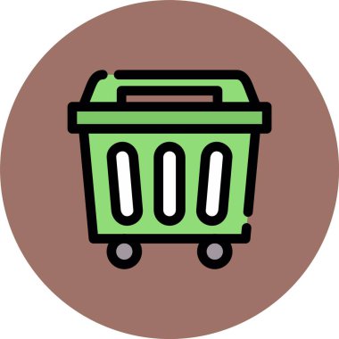 Çöp kutusu simgesi. Web için çöp kutusu vektör simgesinin özet çizimi
