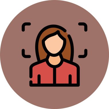 Kadın. Web simgesi basit illüstrasyon