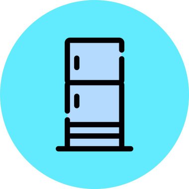 Benzersiz buzdolabı çizgisi vektör simgesi