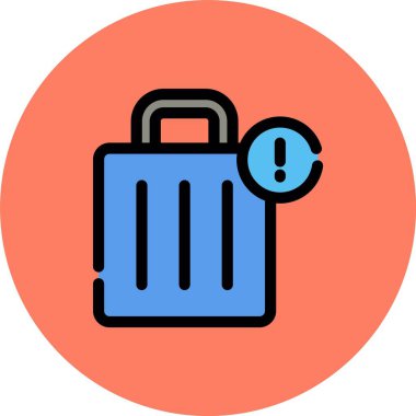 Seyahat çantası ve bagaj simgesi içeren bavul, basit stil