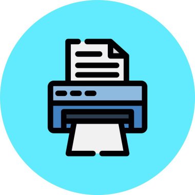 Yazıcı simgesi, basit vektör çizim