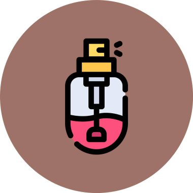 Sıvı sıvı renk vektörü şişesi.