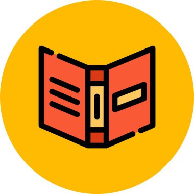 Kitap Düz Vektör Simgesi Tasarımı