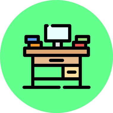 Masa. Web simgesi basit illüstrasyon