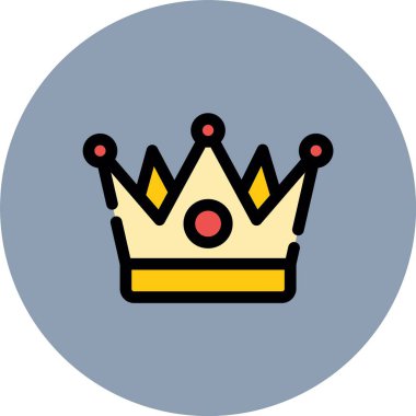 taç düz renk vektör simgesi