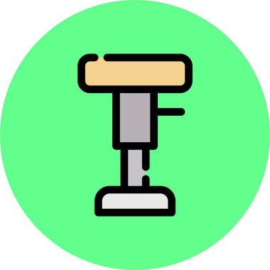 Elektrik prizi simgesi. Taslak elektrik dolgu vektör rengi düz izole