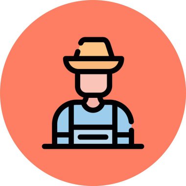 Kişisel ve ticari kullanım için şapka vektör simgesi simgesi vektör illüstrasyonuna sahip adam..