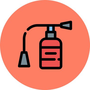 Yangın söndürücü simgesi renk ana hatları vektörünü ateşle