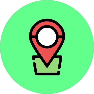 harita konum vektör çizgisi simgesi, dekor