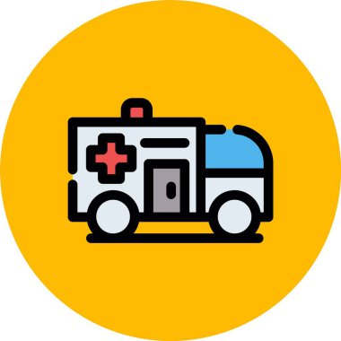 Kişisel ve ticari kullanım için ambülans vektör simgesi simgesi vektör çizimi..